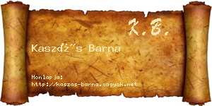 Kaszás Barna névjegykártya