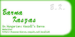 barna kaszas business card